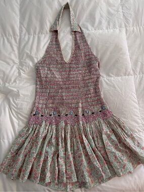 Women's Pink & Mint Floral Tank Dress